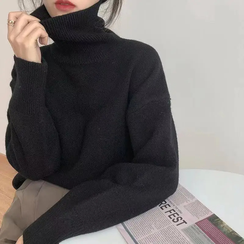 Jersey de cuello alto de punto suave para mujer | Ideal para otoño/invierno