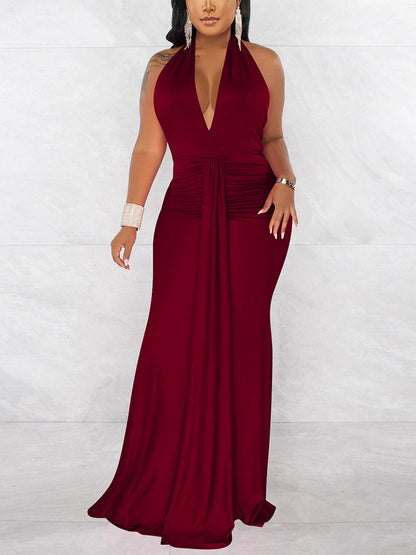 Halter Ruched Dress