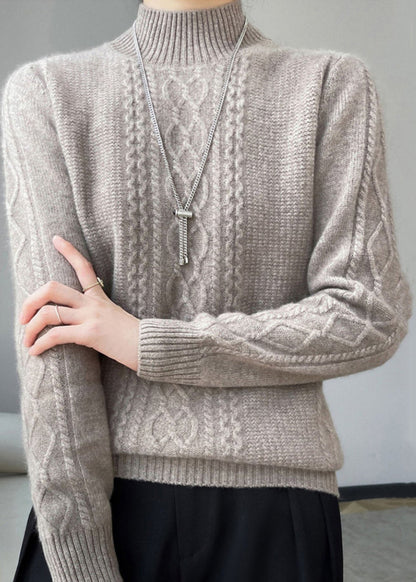 Suéter de punto trenzado con cuello alto para mujer | Ideal para otoño/invierno