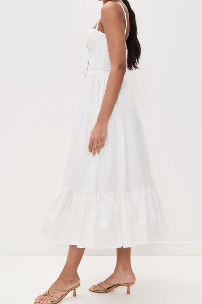 Flutter Poplin Butterfly Midi Dress