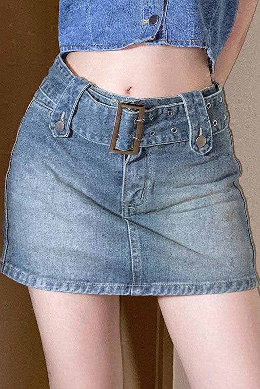 Pantalones cortos de mezclilla con falda