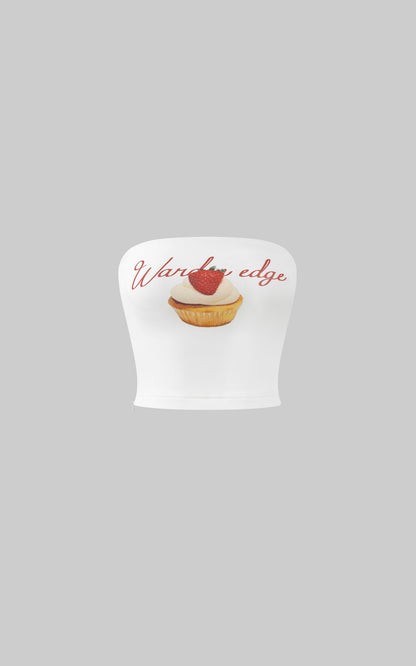 Strawberry Cupcake Graphic Tube Top