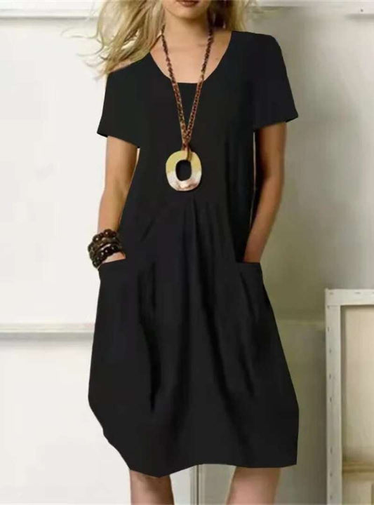 Vestido informal midi de verano con bolsillos | Ideal para el día a día