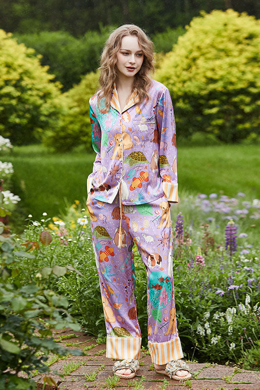 Conjunto de pijama largo de cobaya y pez