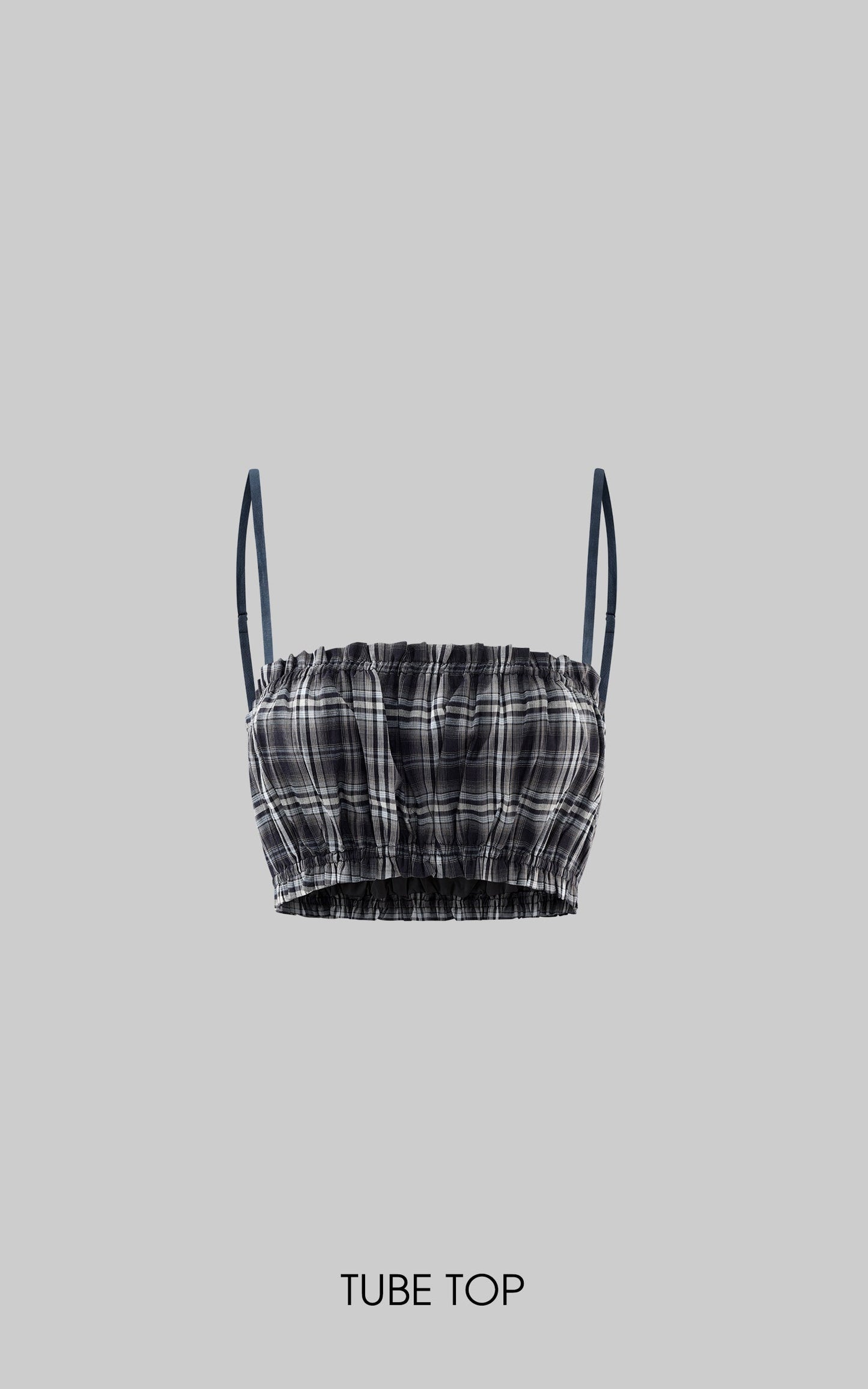 Plaid Hooded Shirt Jacket with Matching Plaid Tube Top Set