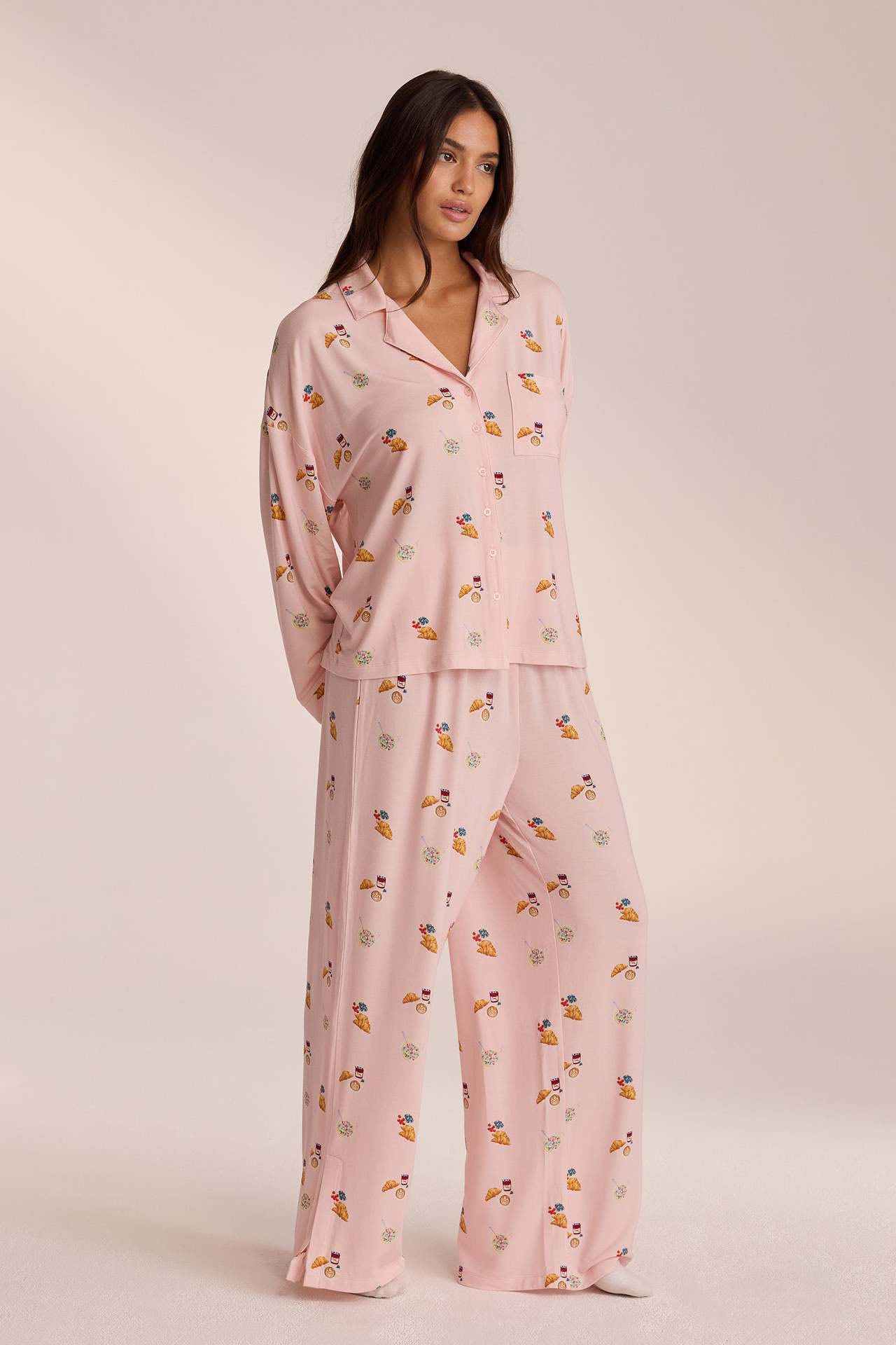 Conjunto de pijama con estampado de comida