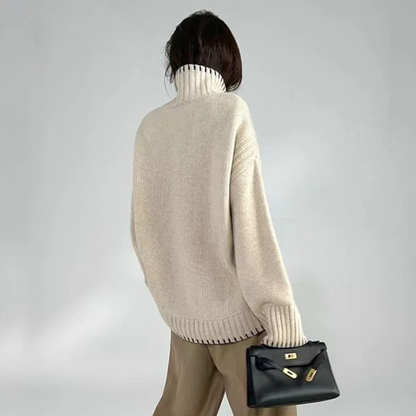 Jersey de punto suave y holgado para mujer, fácil de usar | Ideal para otoño/invierno