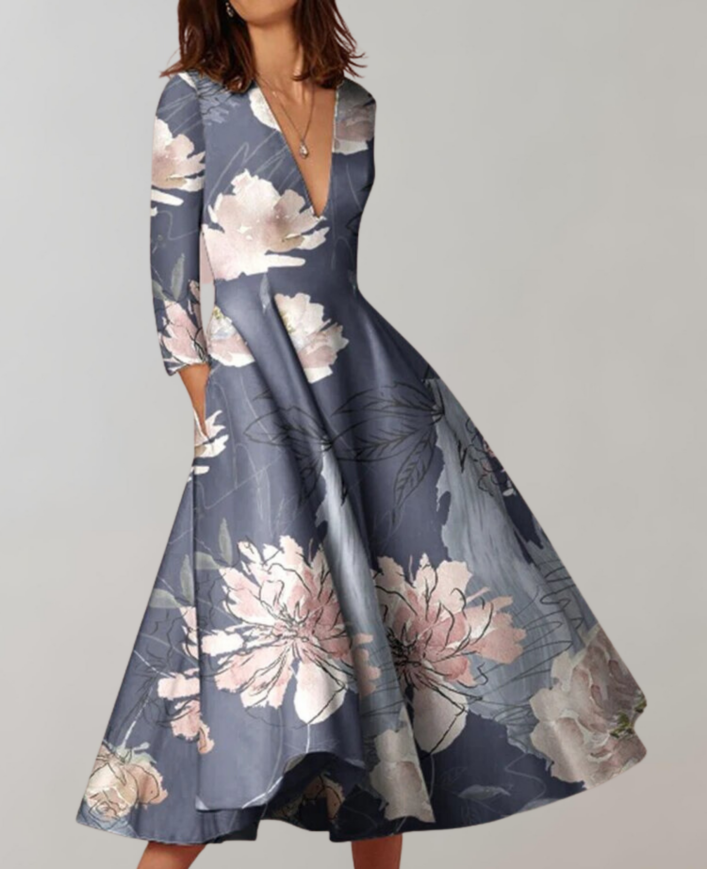 Vestido largo informal con dobladillo holgado y estampado para mujer | Ideal para primavera/verano