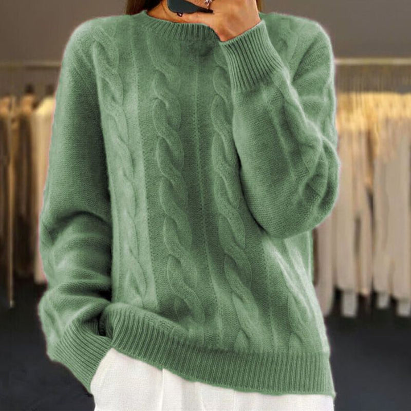 Elegante jersey de punto trenzado para mujer | Ideal para otoño/invierno