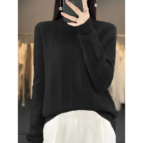 Suéter de cuello alto para mujer, resistente al viento y con forro | Ideal para otoño/invierno