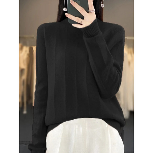 Suéter de cuello alto para mujer, resistente al viento y con forro | Ideal para otoño/invierno
