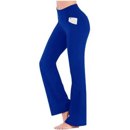 Women's Practical High Waisted Flared Trousers with Phone Pocket | Great for Everyday Wear