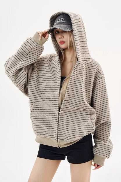Black Knit Dual-Zip Mesh Fingerloop Hoodie