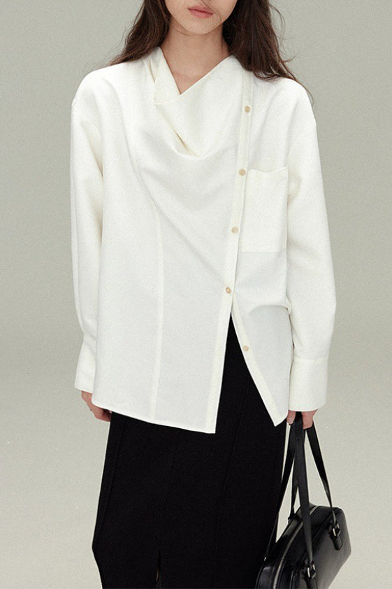 Vintage Relaxed Draped Neck Blouse