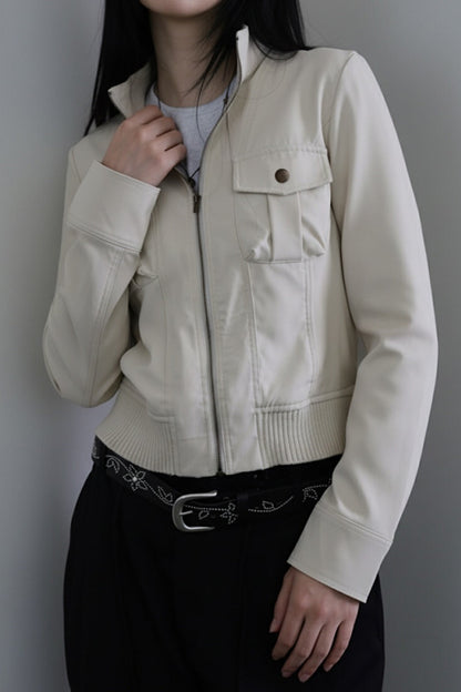 Utility Stand Collar Cropped Jacket