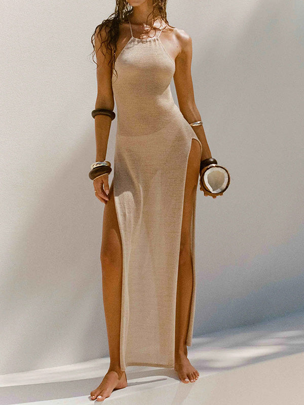 High Slits On Both Sides Sleeveless Cover Up Dress