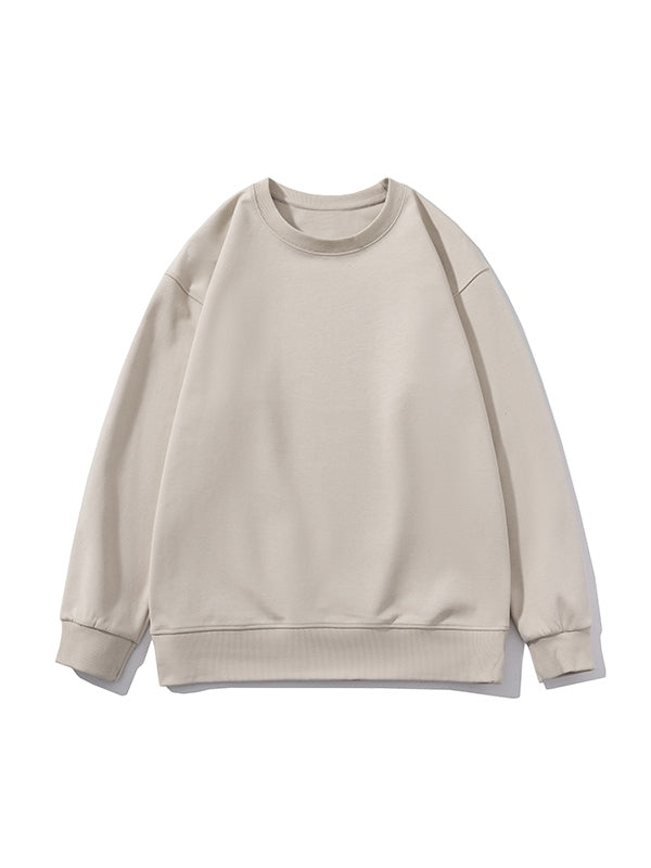 Men’s Solid Color Comfort Cotton Crew Neck Sweatshirt