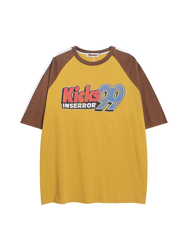Raglan Sleeves Print Oversized Short Sleeve Tee