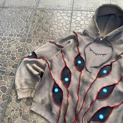 Eye Patchwork Gothic Hoodie