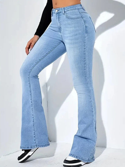 American Retro Micro-Boob Flare Jeans