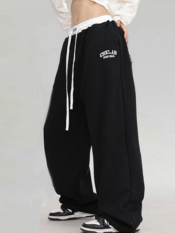 Contrast Color Waistband Sweatpants