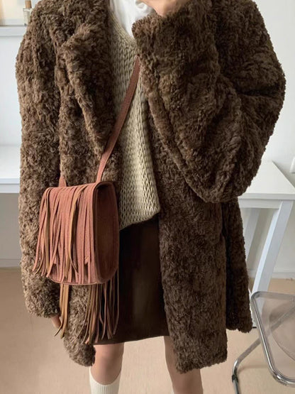 Vintage Brown Faux Fur Jacket
