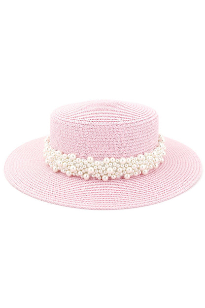 Pearl Embellished Beach Hat