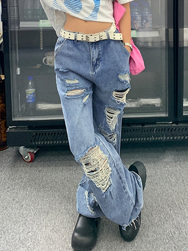 Ripped Lengthen Boyfriend Jeans