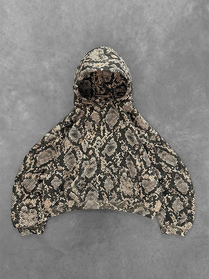 Snake Print Oversized Hoodie