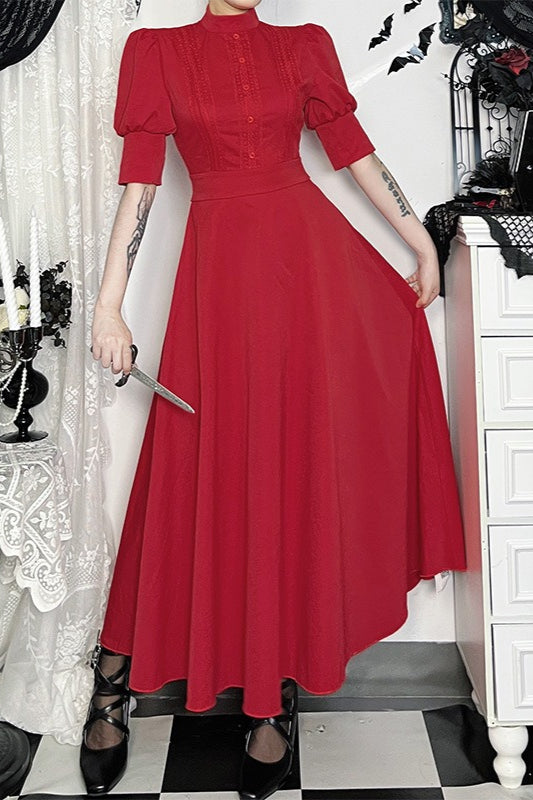 Gothic Puff Sleeve Maxi Dress