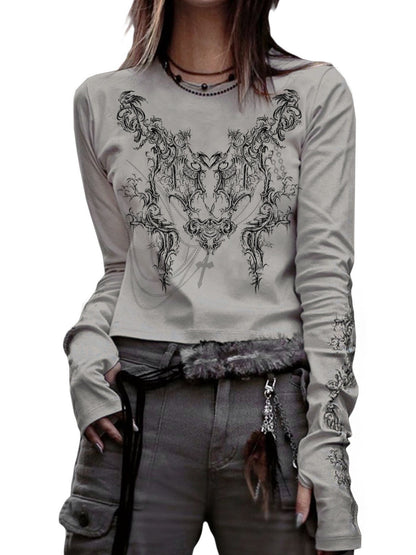 Gothic Long Sleeve Knit Top