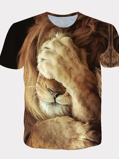3D Print Graphic Lion Animal Pattern Cool Tops for Women