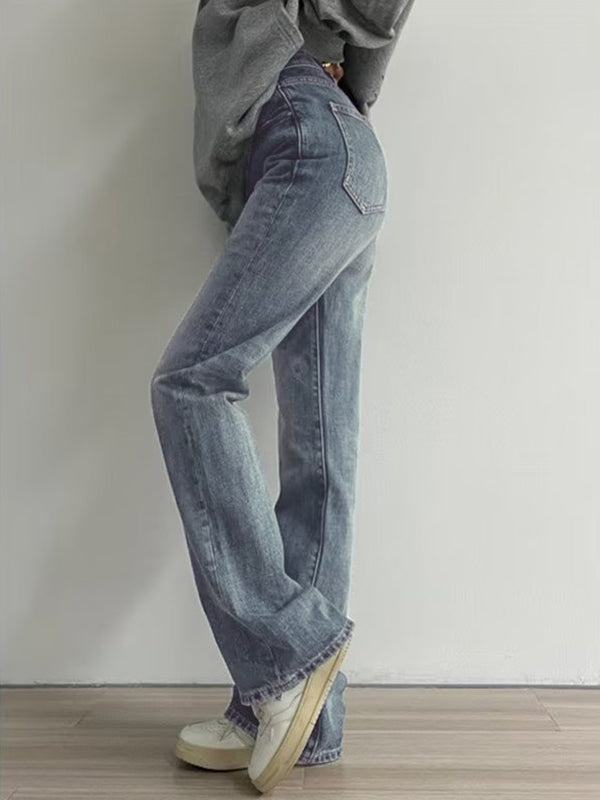 Skull Print Flare Jeans