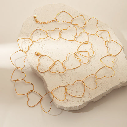 Love Link Heart Necklace - Gold Stainless Steel