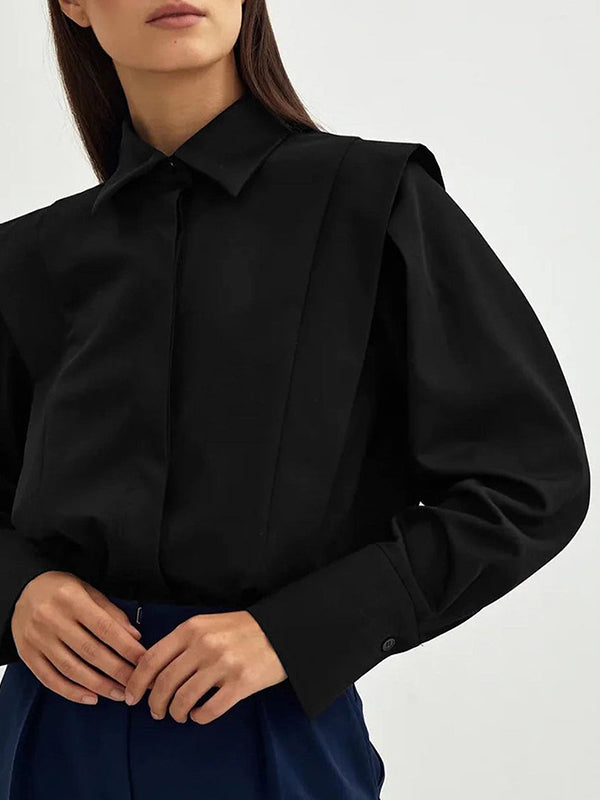 Solid Loose Long Sleeves Shirts