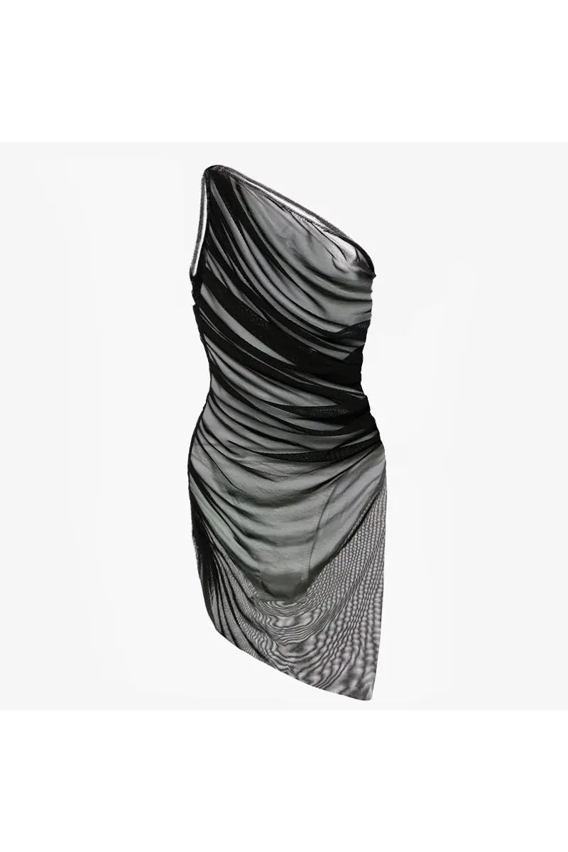 Traje de baño de una pieza de malla negra