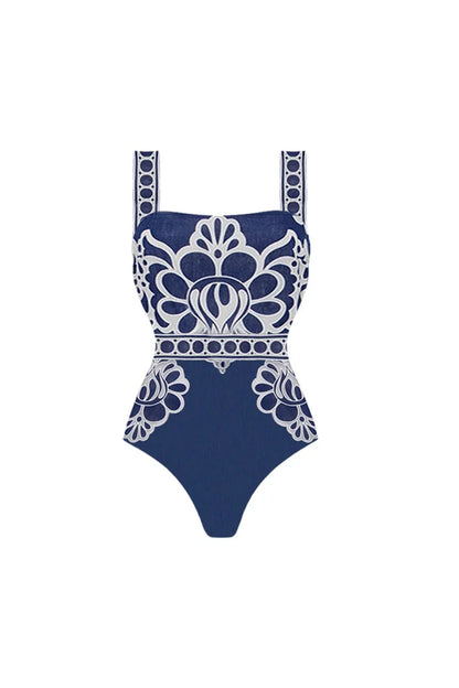 Conjunto de traje de baño con estampado étnico