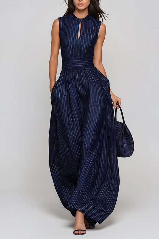 Hermanus Sleeveless Striped Wide Leg Jumpsuit