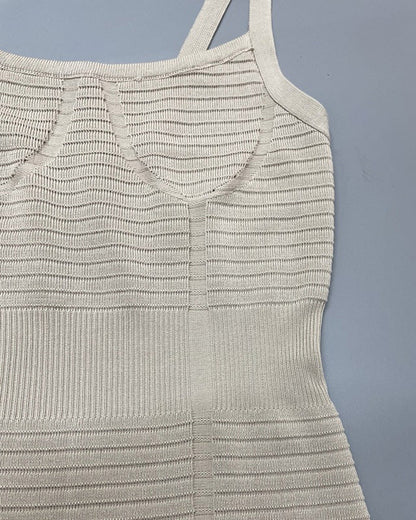 Knitted Suspender Hip-Wrapped Long-Sleeved Dress