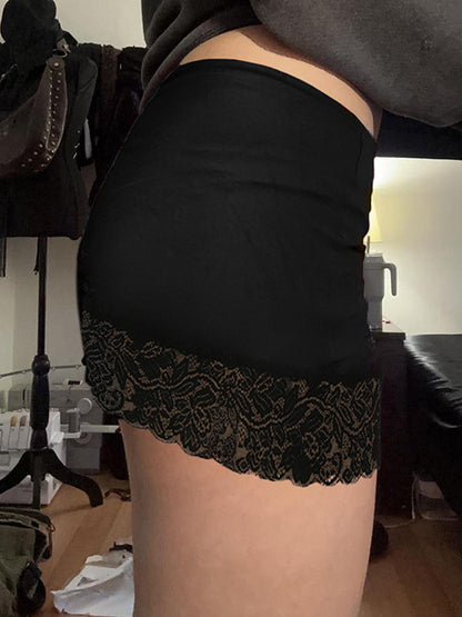 Lace Wrap Hip Slimming Mini Skirt