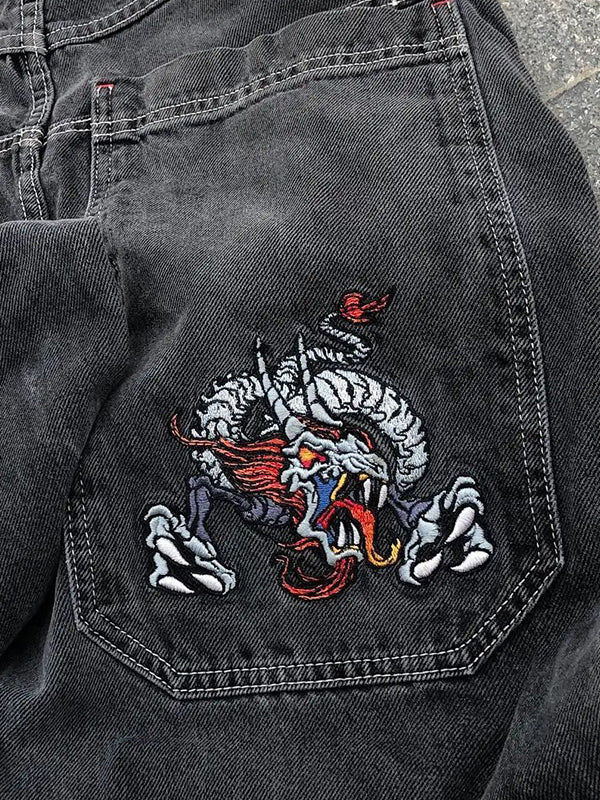 Hip Hop Trendy Brand Print Boyfriend Jeans