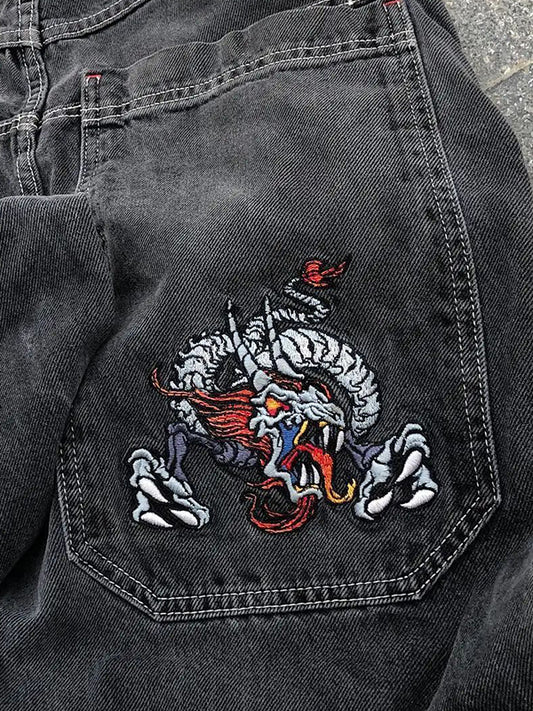 Hip Hop Trendy Brand Print Boyfriend Jeans