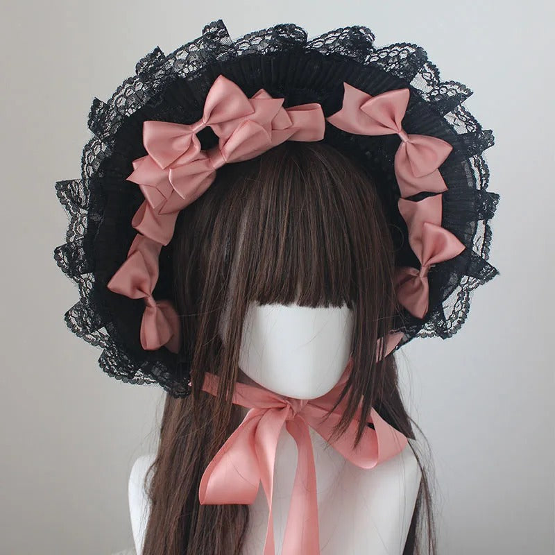 Diablo Kills Gothic Lolita Flat Bonnet Hat