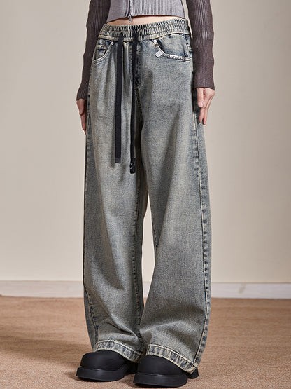 American retro straight Boyfriend Jeans