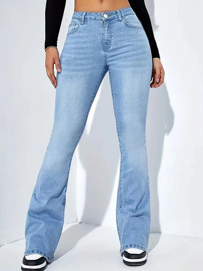 American Retro Micro-Boob Flare Jeans