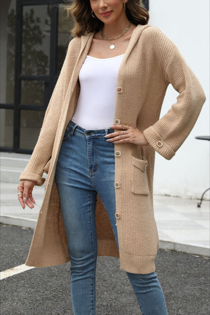 V Neck Solid Color Cardigan