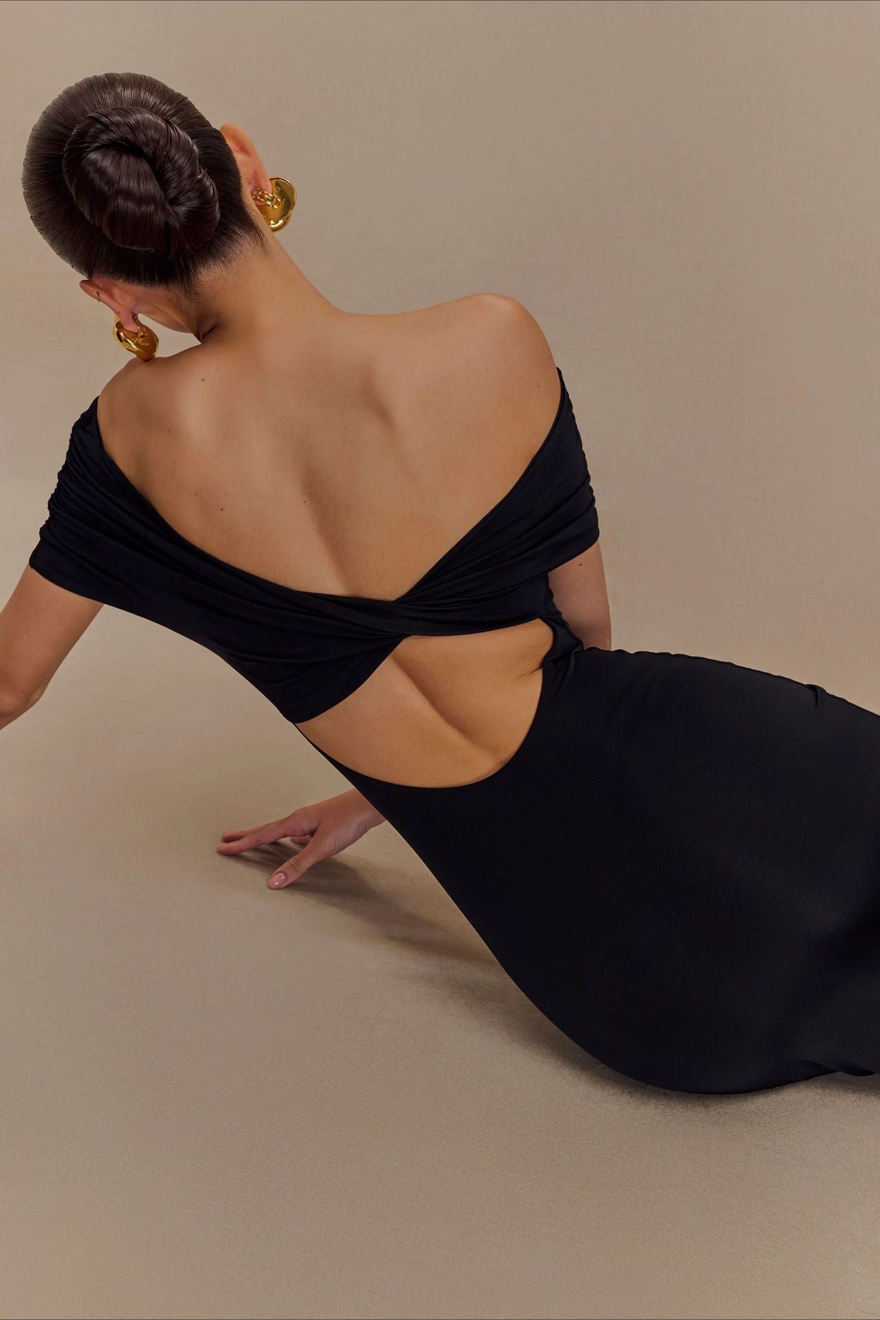 Bodycon Off Shoulder Backless Midi Dress