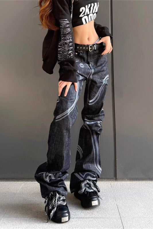 Patent Leather Straight Leg Cargo Pants