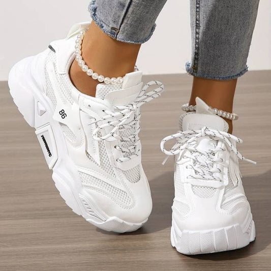 Women’s Classic White Lace Up Sneaker | Ideal for All Seasons