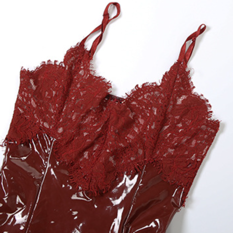Lace hem v neck zip-up backless cami mini dress  | Festival Outfits Women